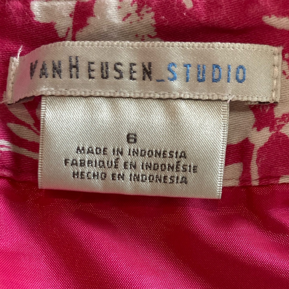 Van Heusen Studio Cotton Floral Lined Skirt 6 S Small - Picture 5 of 6
